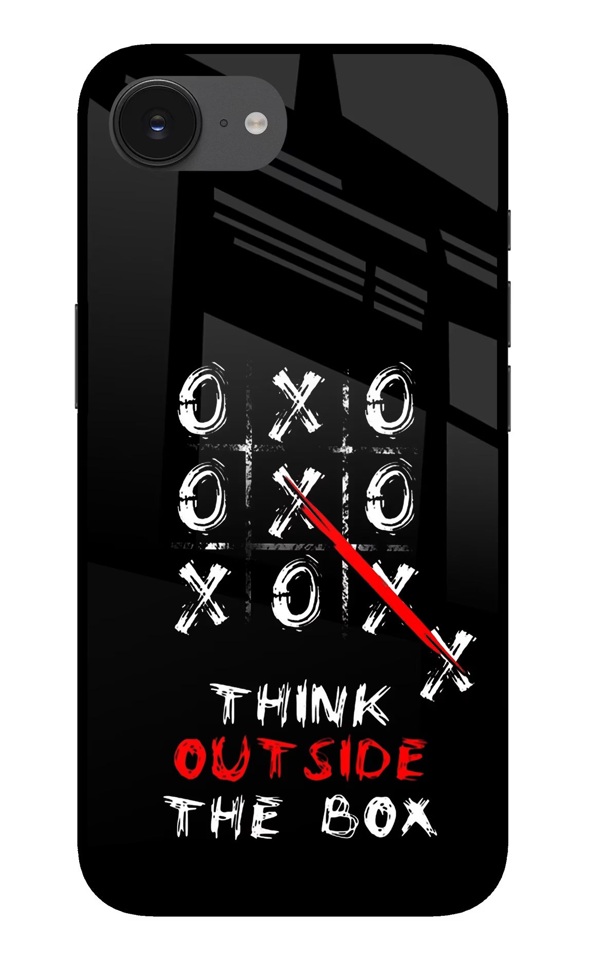 Think out of the BOX iPhone 16e Glass Case Back Cover by Casekaro