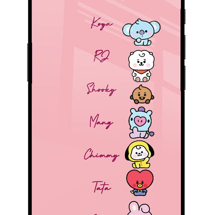 BTS names iPhone 16e Glass Case Back Cover by Casekaro