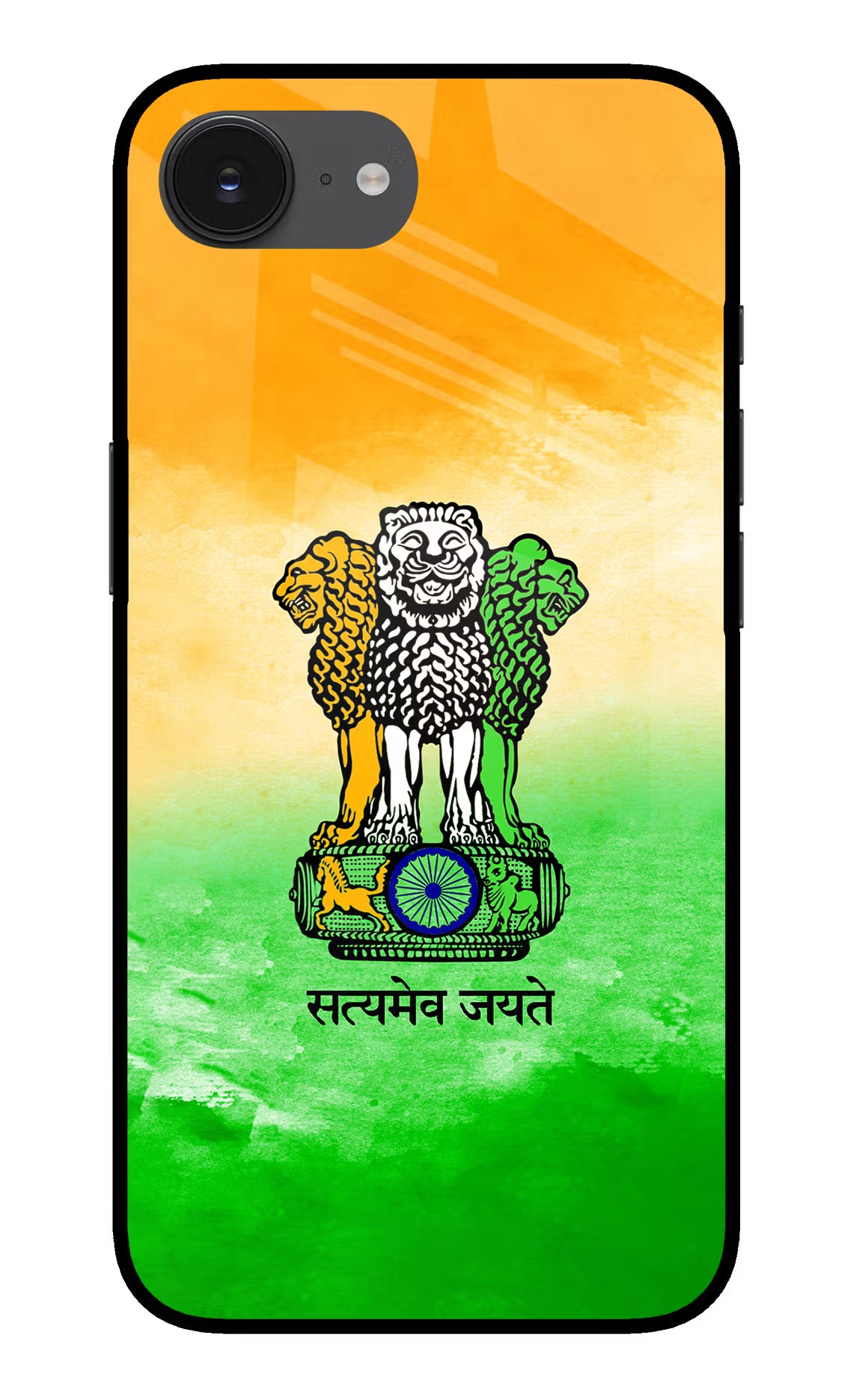 Satyamev Jayate Flag iPhone 16e Glass Case Back Cover by Casekaro