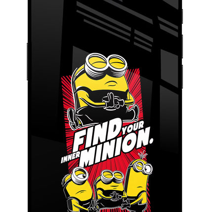 Find your inner Minion iPhone 16e Glass Case Back Cover by Casekaro