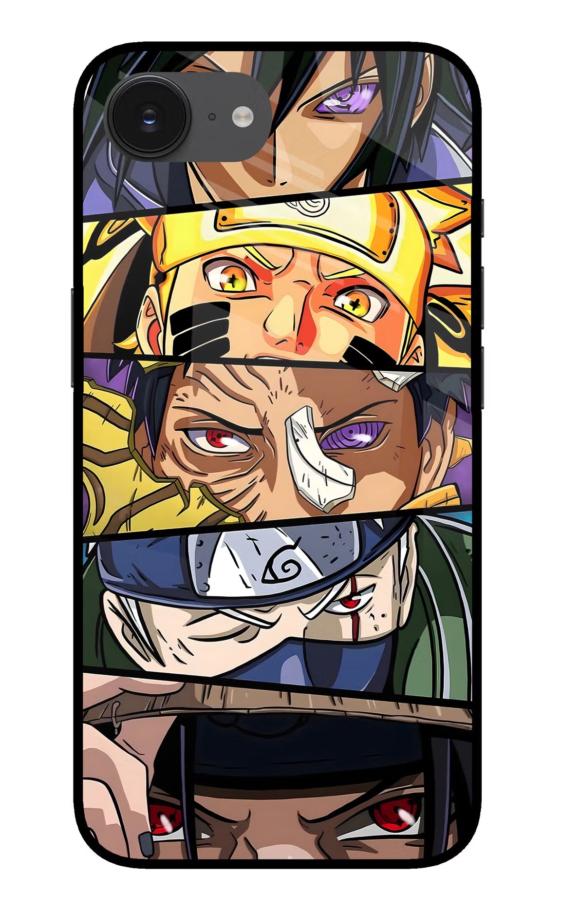 Naruto Character iPhone 16e Glass Case Back Cover by Casekaro