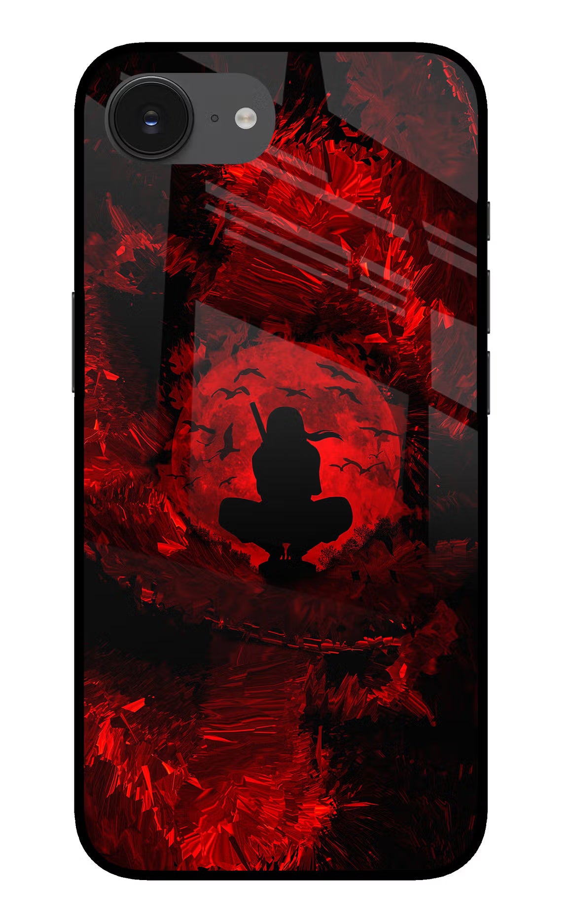 Itachi Uchiha iPhone 16e Glass Case Back Cover by Casekaro
