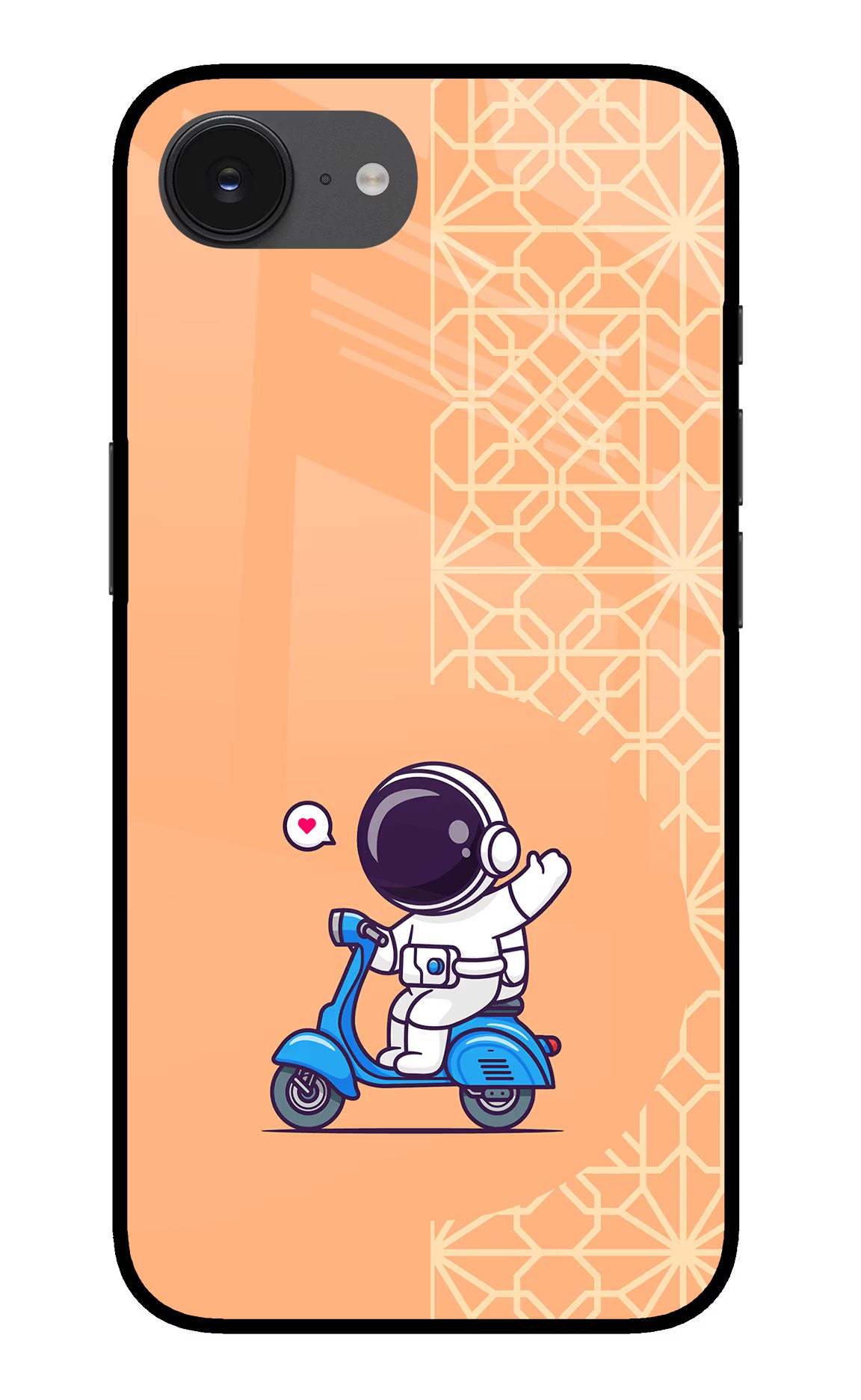Cute Astronaut Riding iPhone 16e Glass Case