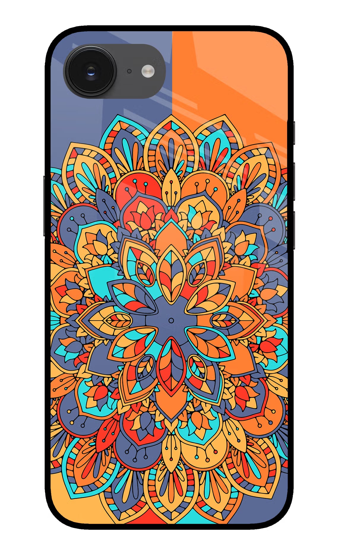 Color Mandala iPhone 16e Glass Case Back Cover by Casekaro