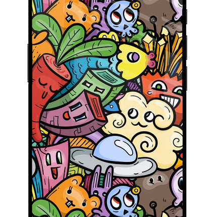 Veggie Doodle iPhone 16e Glass Case Back Cover by Casekaro