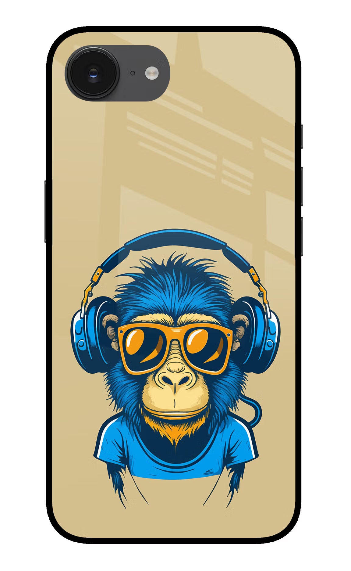 Monkey Headphone iPhone 16e Glass Case Back Cover by Casekaro