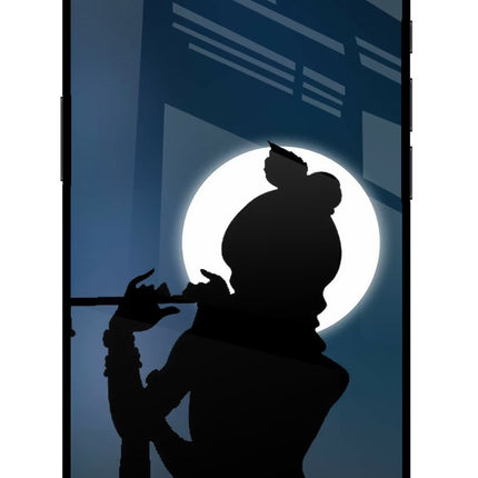 Shri Krishna Silhouette iPhone 16e Glass Case Back Cover by Casekaro