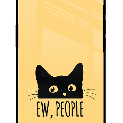 Ew People Catitude iPhone 16e Glass Case Back Cover by Casekaro
