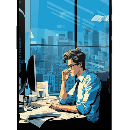 Focused Hustler (AI Generated) iPhone 16e Glass Case Back Cover by Casekaro