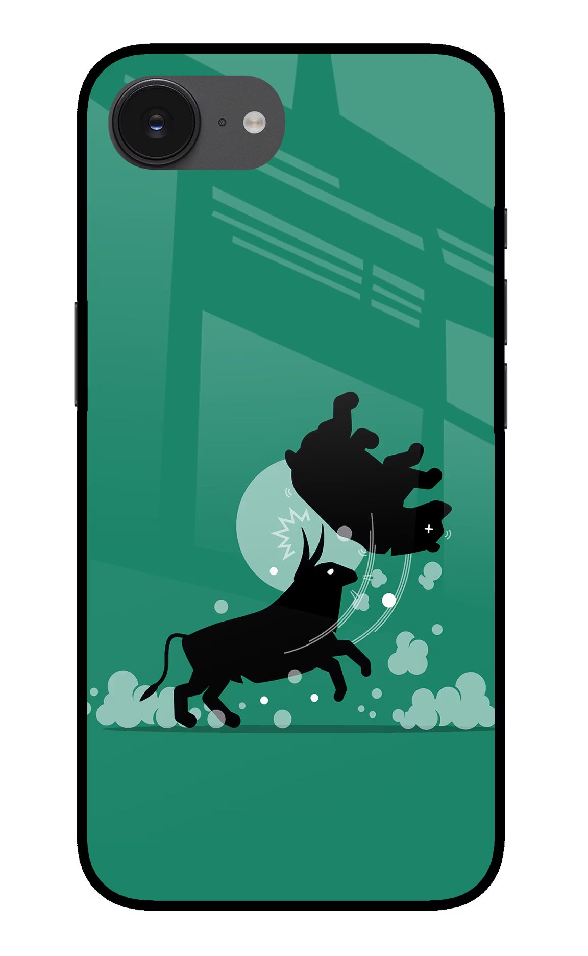 Bull Conqueror iPhone 16e Glass Case Back Cover by Casekaro