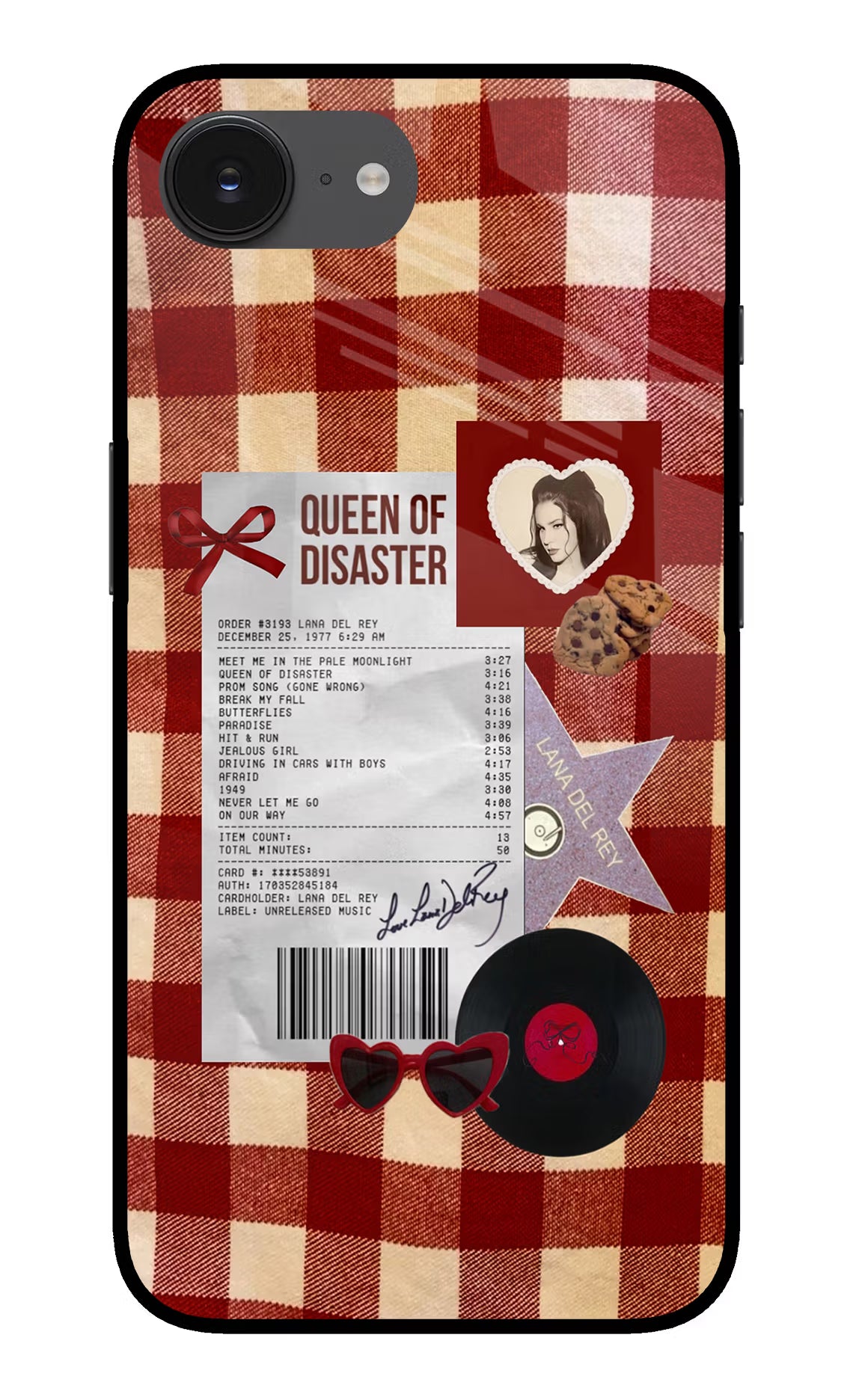 Queen of Disaster iPhone 16e Glass Case Back Cover by Casekaro