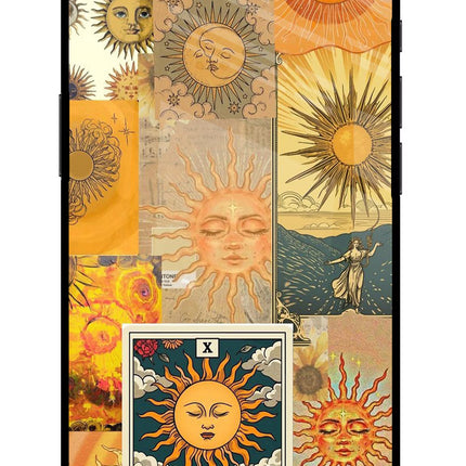Sun iPhone 16e Glass Case Back Cover by Casekaro