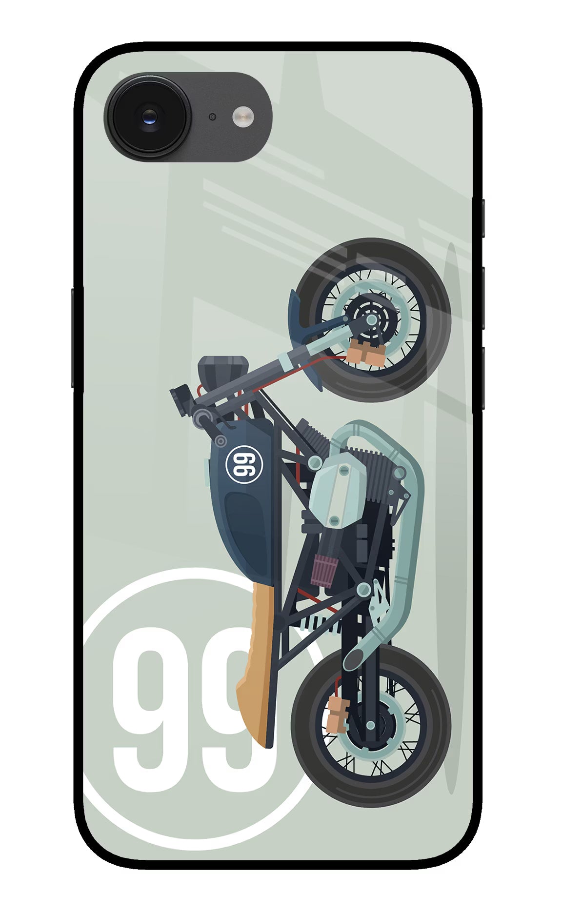 Classic Cafe Racer 99 iPhone 16e Glass Case Back Cover by Casekaro