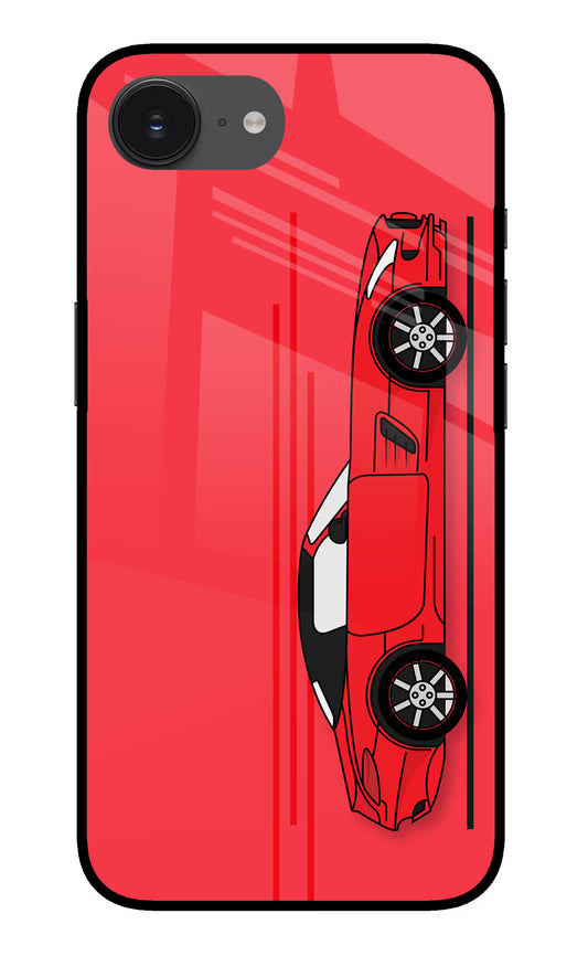 Red Velocity iPhone 16e Glass Case