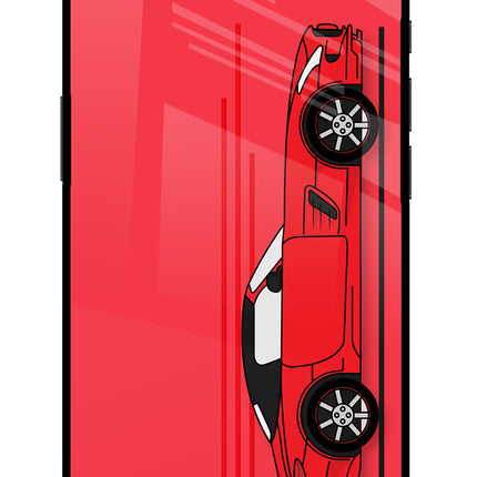 Red Velocity iPhone 16e Glass Case Back Cover by Casekaro