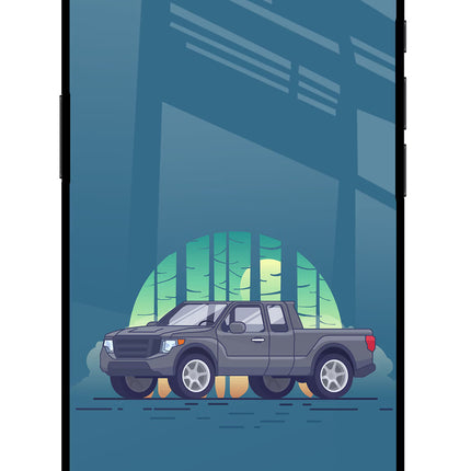 Retro Garage Vibe iPhone 16e Glass Case Back Cover by Casekaro