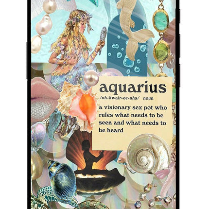 Aquarius Zodiac iPhone 16e Glass Case Back Cover by Casekaro