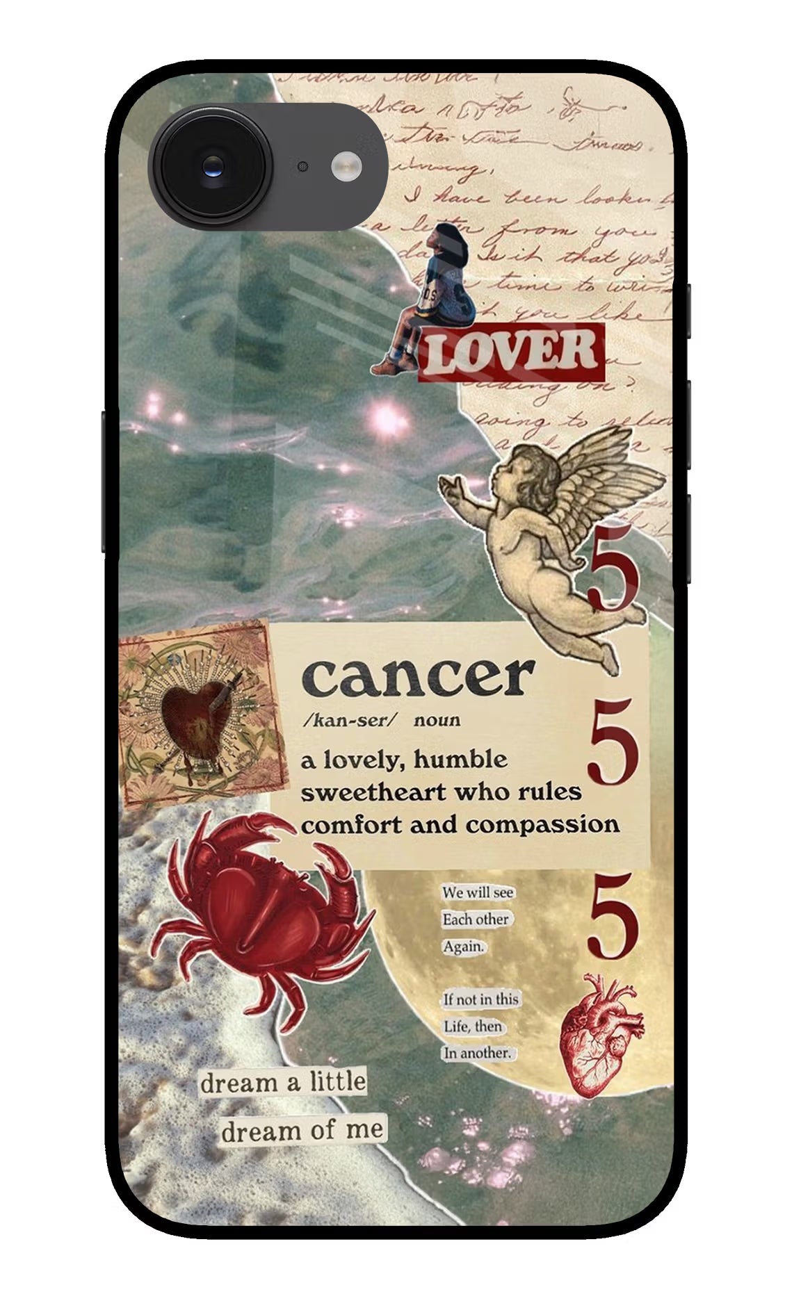 Cancer Zodiac iPhone 16e Glass Case Back Cover by Casekaro