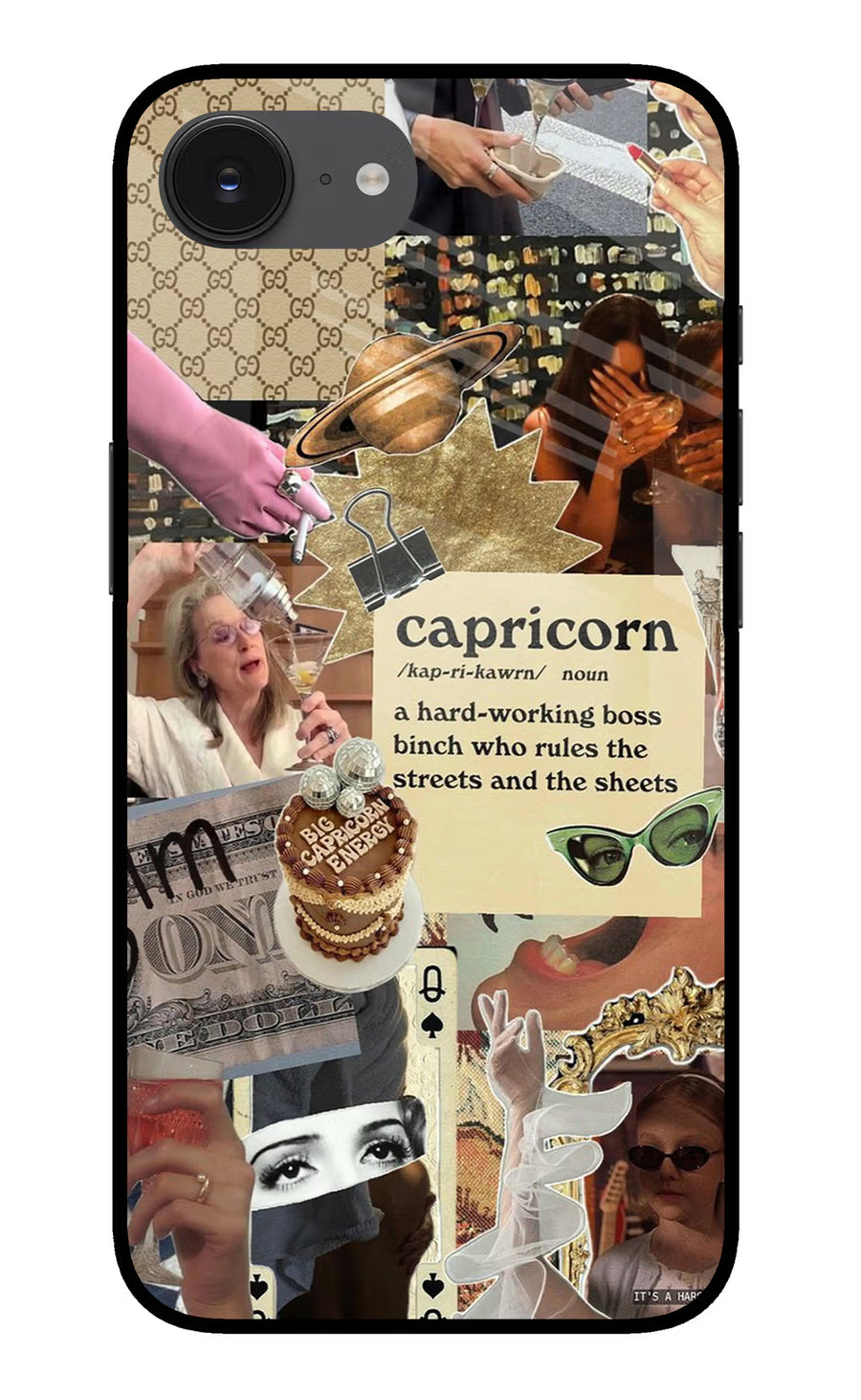 Capricorn Zodiac iPhone 16e Back Cover, Glass case