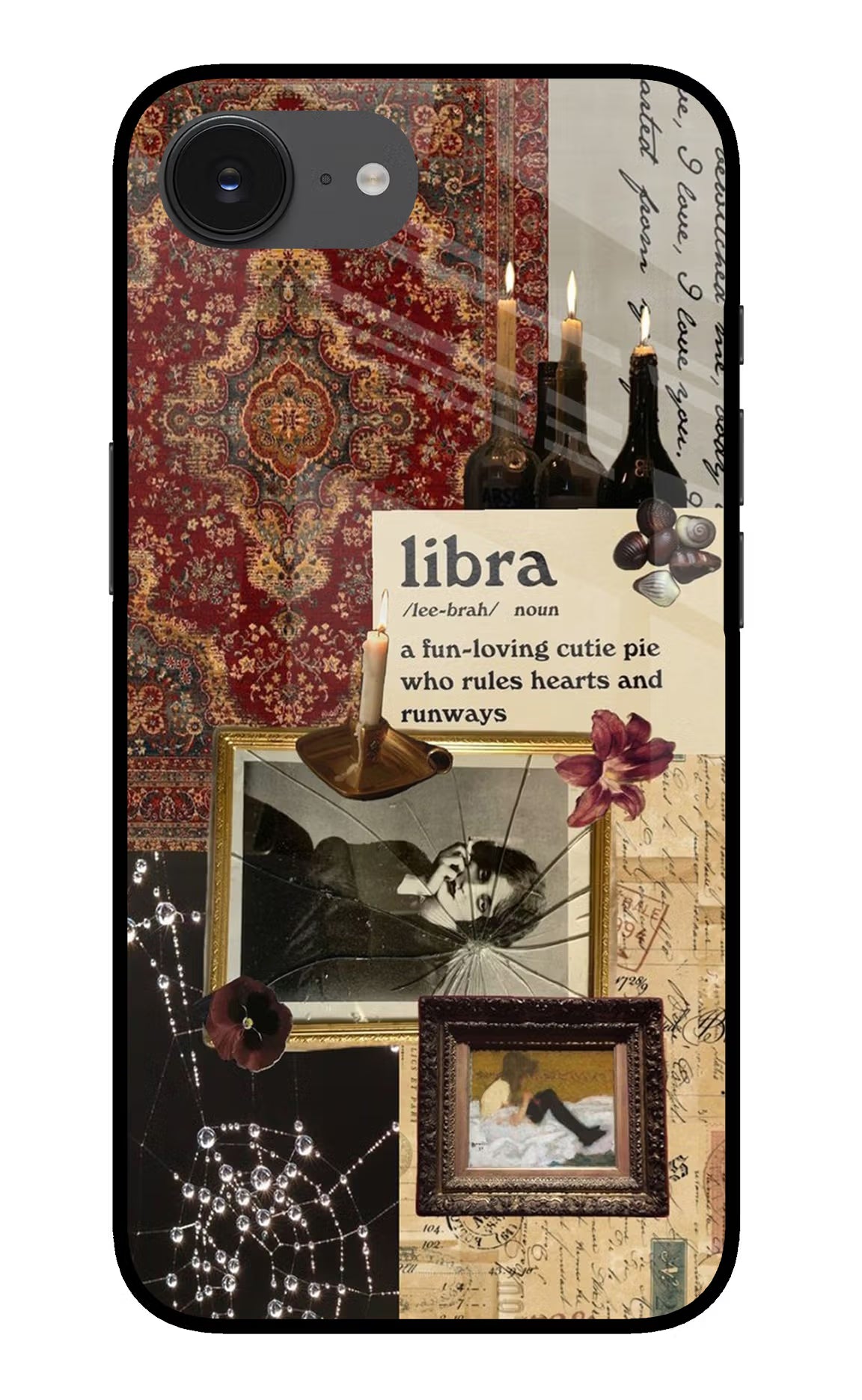 Libra Zodiac iPhone 16e Glass Case Back Cover by Casekaro