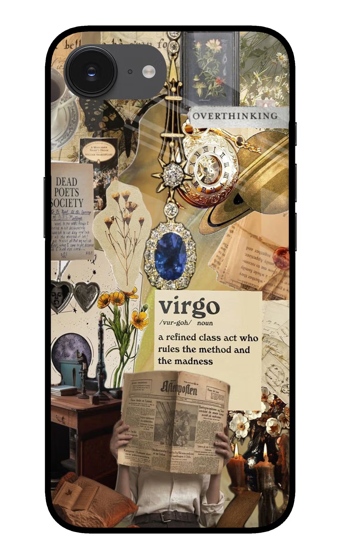 Virgo Zodiac iPhone 16e Glass Case Back Cover by Casekaro