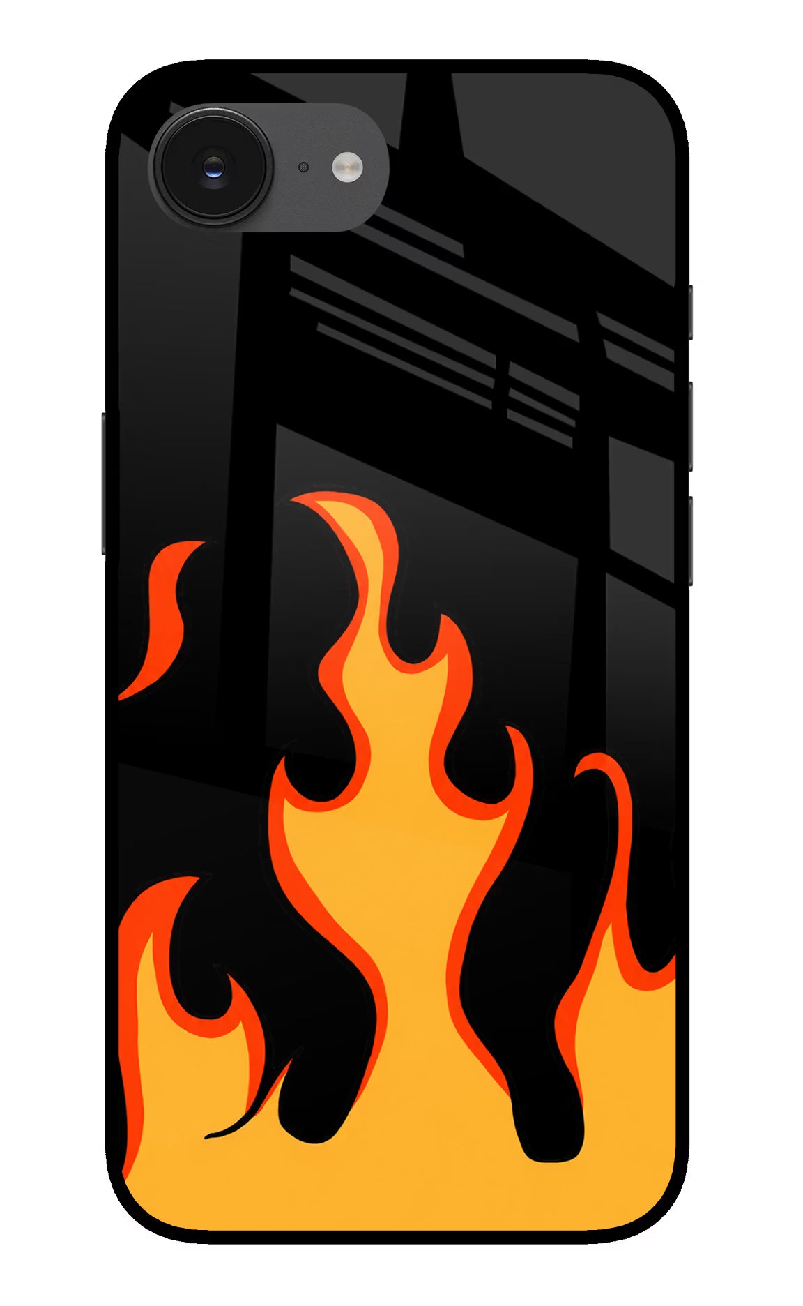 Fired Up – Black iPhone 16e Glass Case