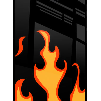 Fired Up – Black iPhone 16e Glass Case Back Cover by Casekaro