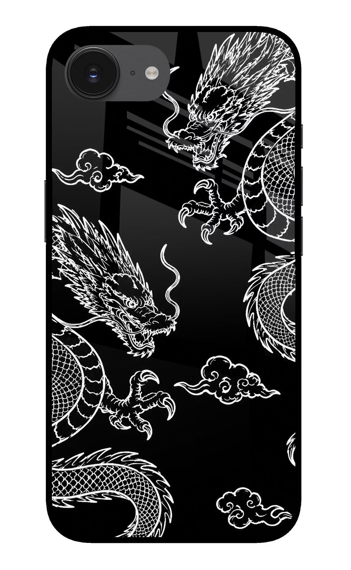 Twin Dragons iPhone 16e Glass Case Back Cover by Casekaro