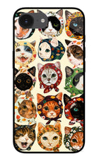 Cool Cat iPhone 16e Glass Case Back Cover by Casekaro