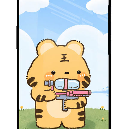 Tiger Treat iPhone 16e Glass Case Back Cover by Casekaro