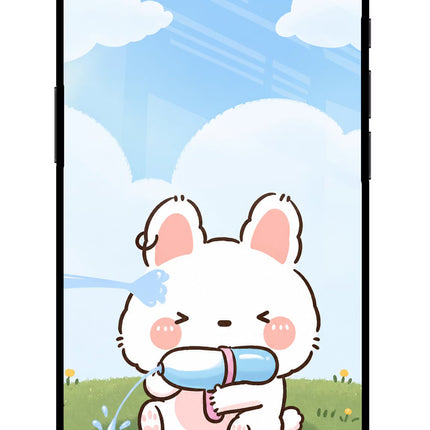 Bunny Treat iPhone 16e Glass Case Back Cover by Casekaro
