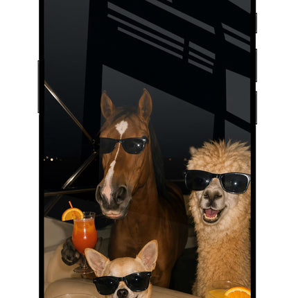 Party Squad iPhone 16e Glass Case
