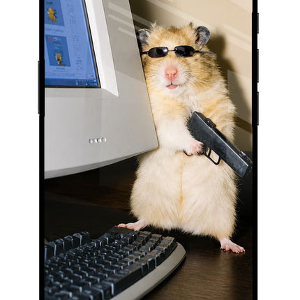 Hacker Hamster iPhone 16e Glass Case