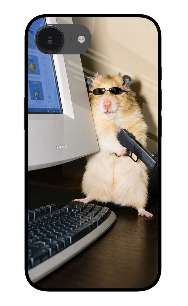 Hacker Hamster iPhone 16e Glass Case