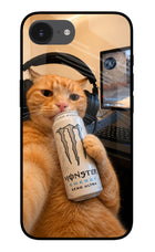 Gamer Cat Energy iPhone 16e Glass Case