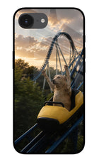 Rollercoaster Dog iPhone 16e Glass Case