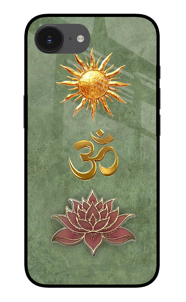 Om & Lotus iPhone 16e Glass Case