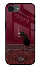 Midnight Cat iPhone 16e Glass Case