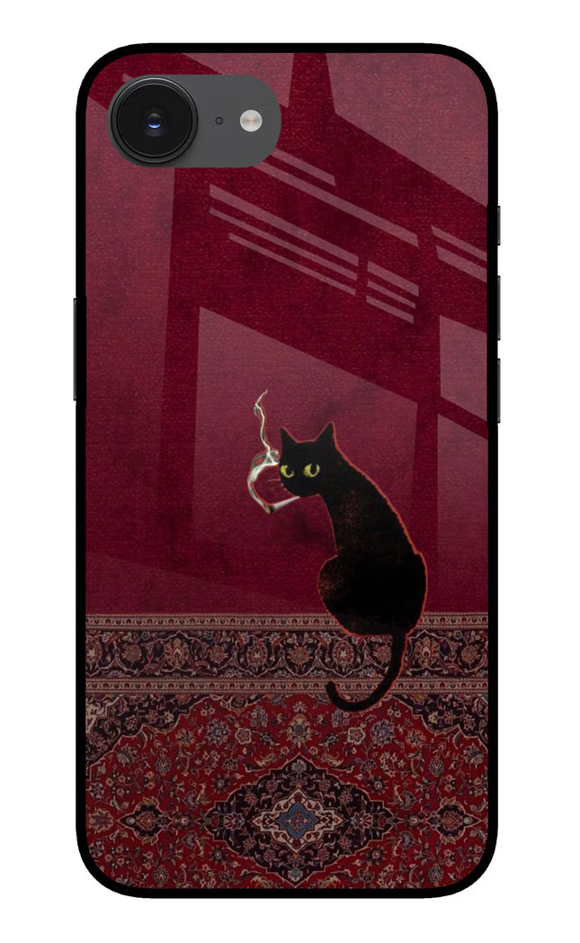 Midnight Cat iPhone 16e Glass Case