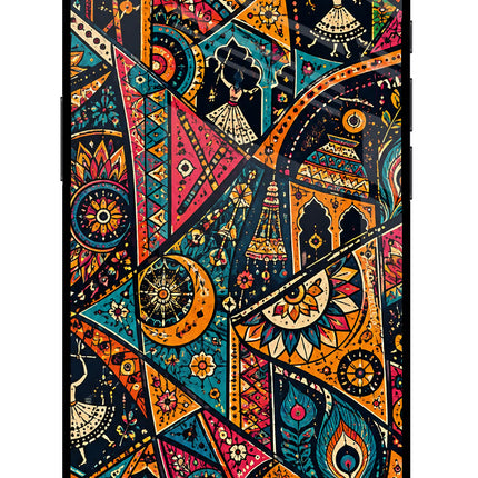 Folk Print iPhone 16e Glass Case