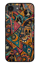 Folk Print iPhone 16e Glass Case