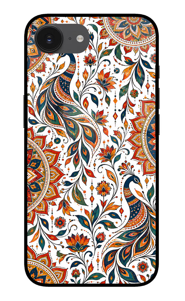 White Mayura iPhone 16e Glass Case