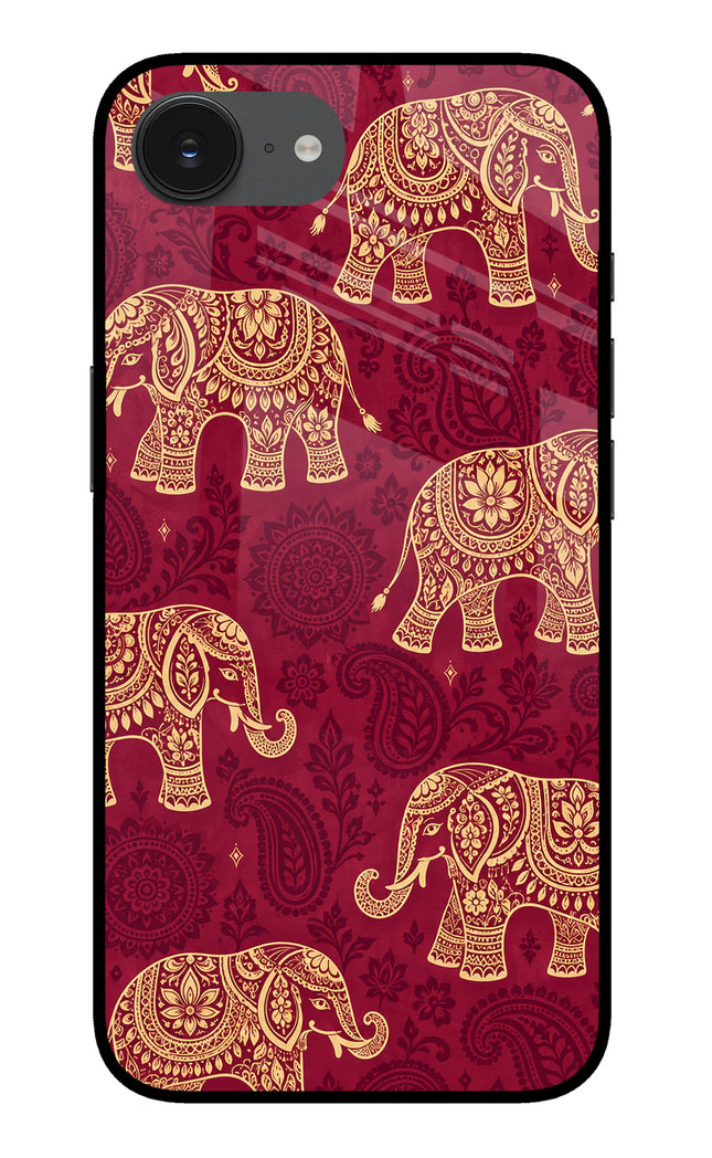 Maroon Elephant iPhone 16e Glass Case