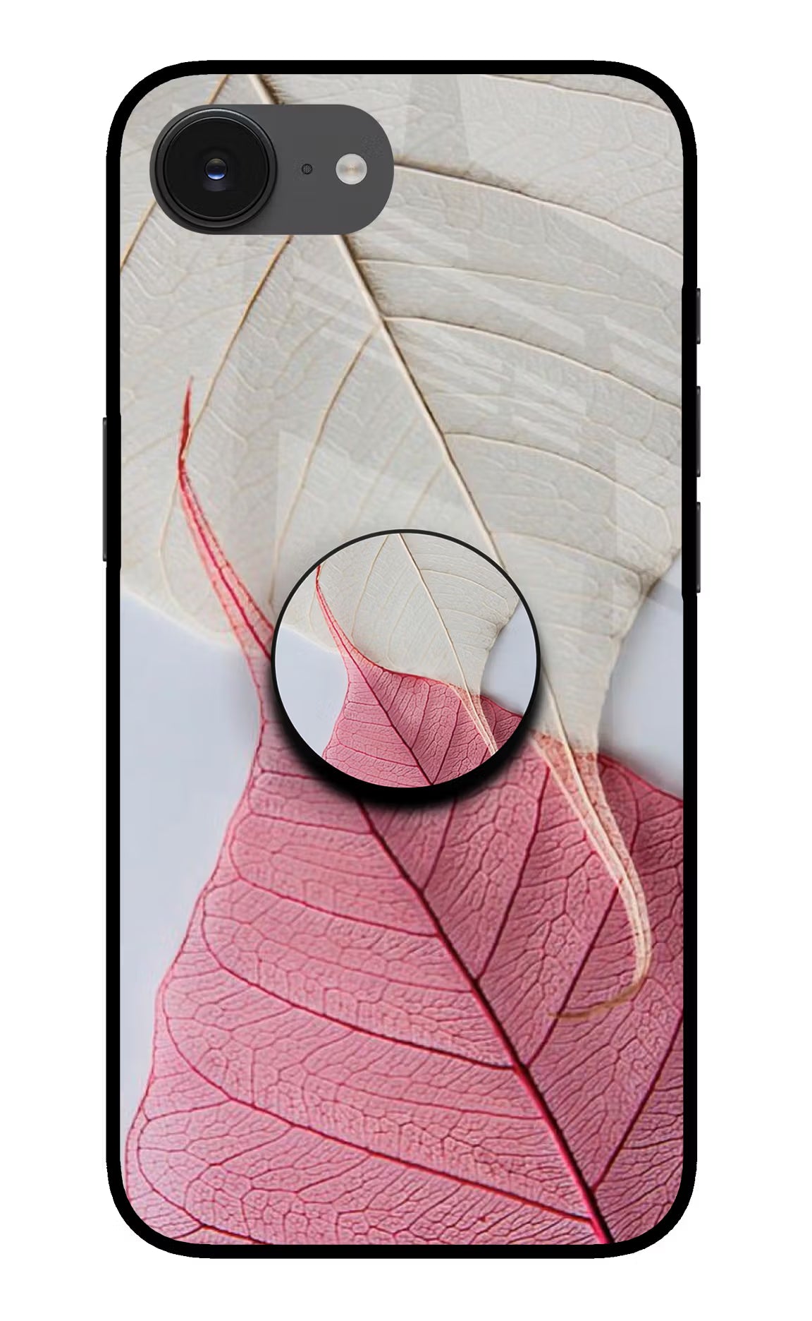 White Pink Leaf iPhone 16e Pop Case by Casekaro