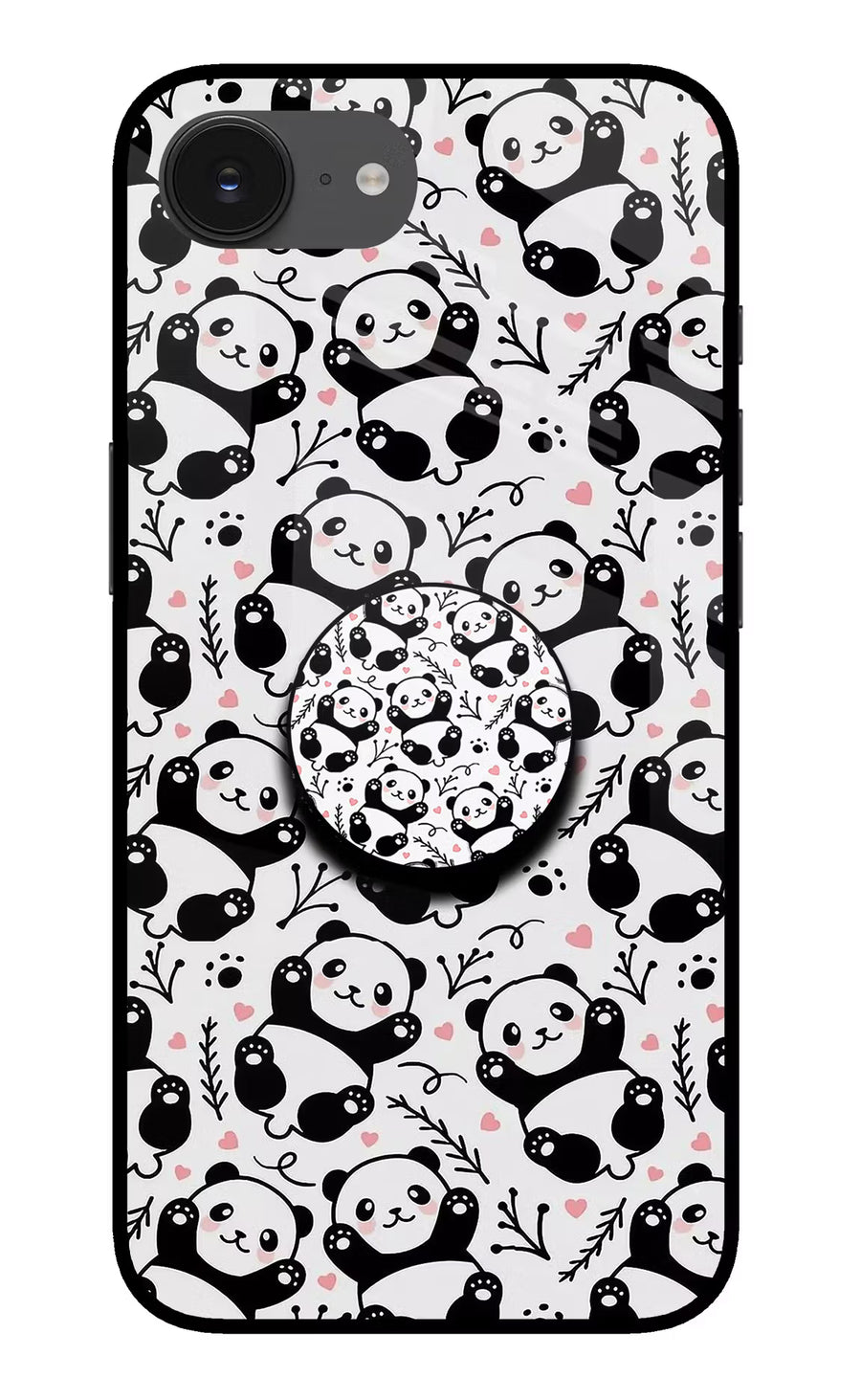 Cute Panda iPhone 16e Pop Case, Glass case