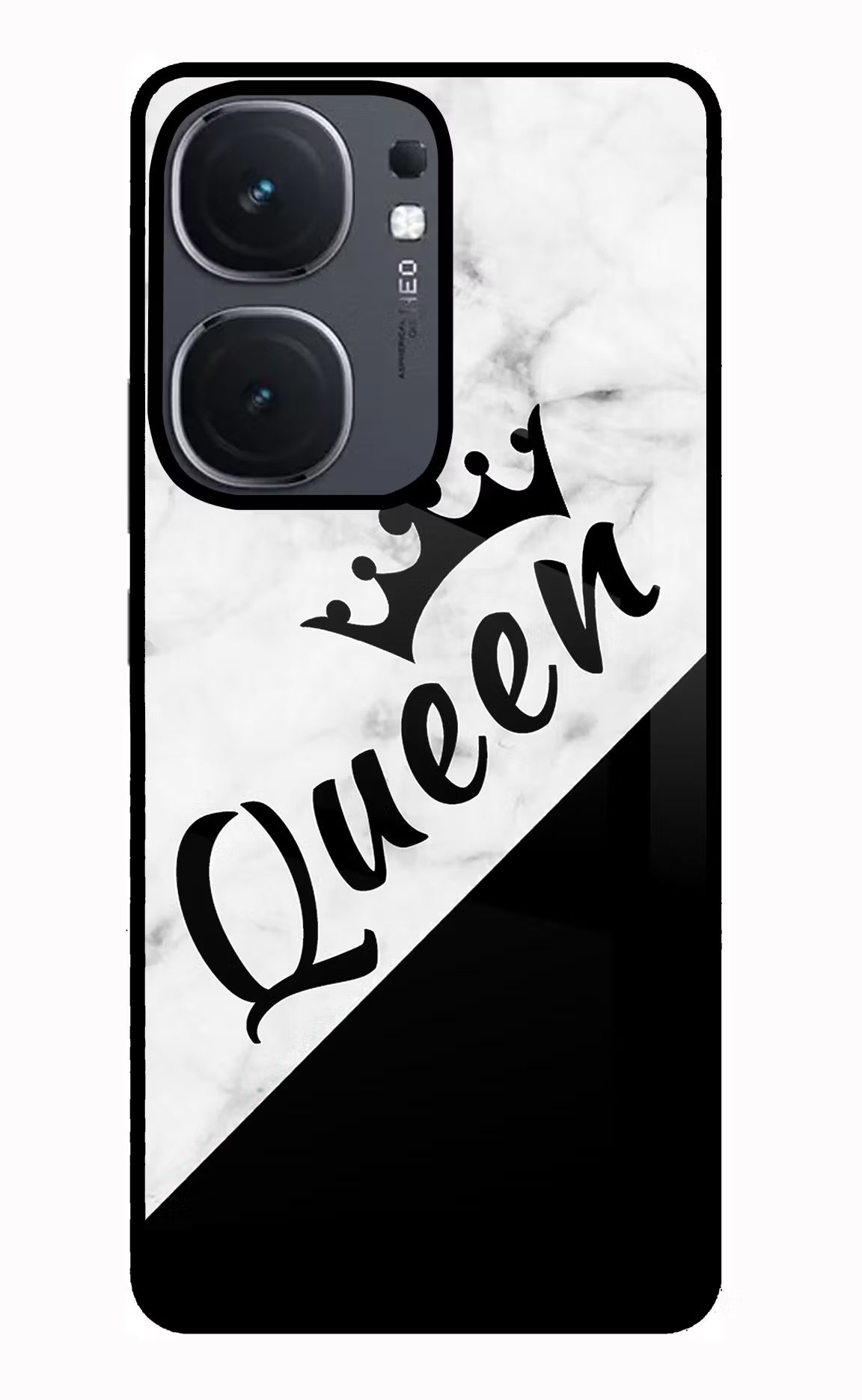 Queen IQOO Neo9 Pro Glass Case Back Cover by Casekaro