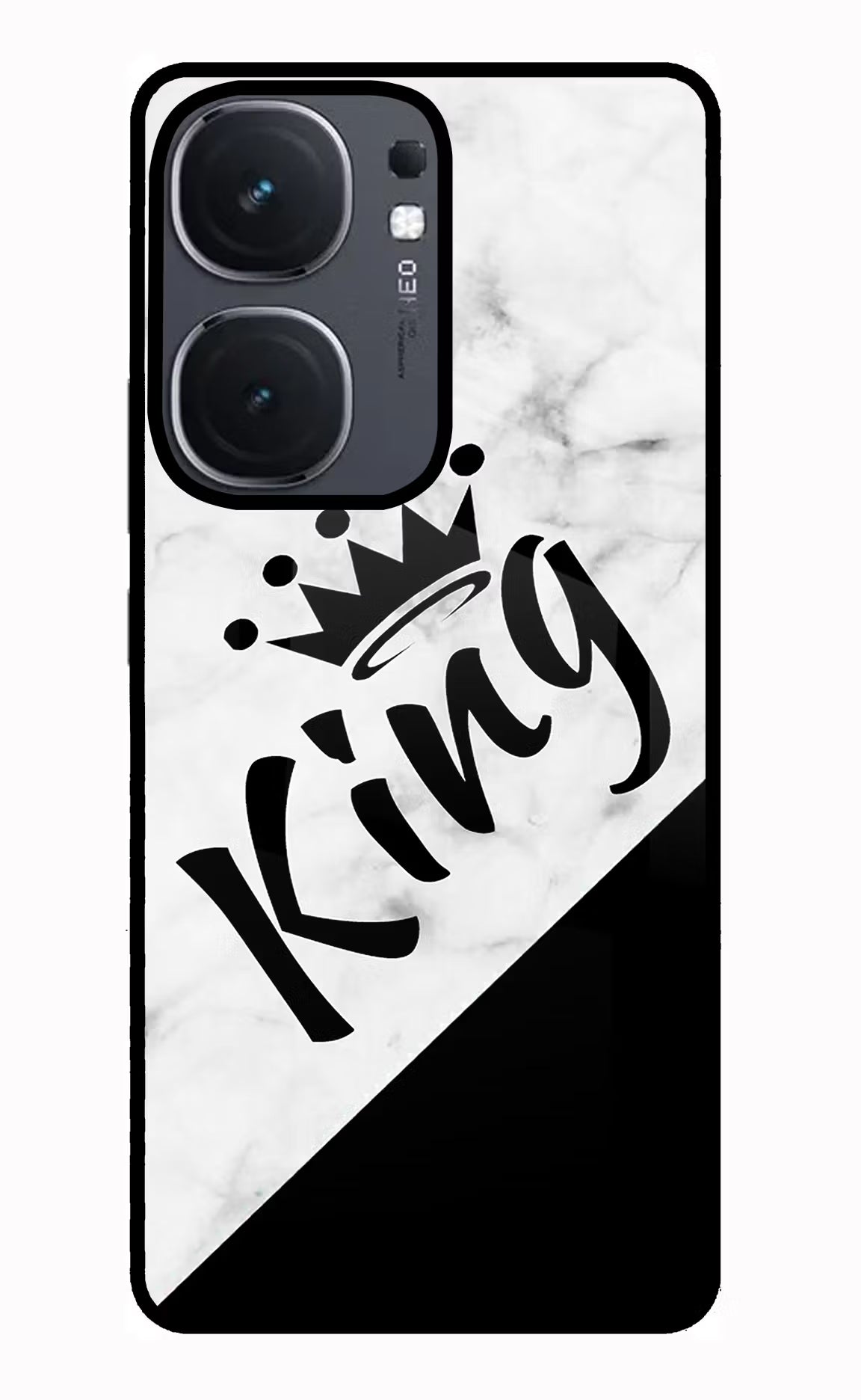 King IQOO Neo9 Pro Glass Case Back Cover by Casekaro