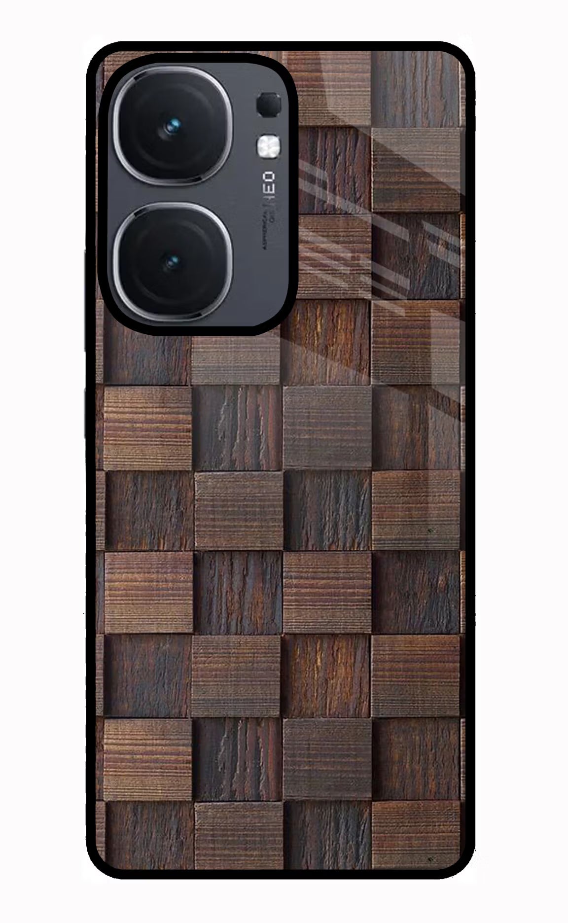Wooden Cube Design IQOO Neo9 Pro Glass Case