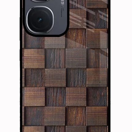 Wooden Cube Design IQOO Neo9 Pro Glass Case Back Cover by Casekaro