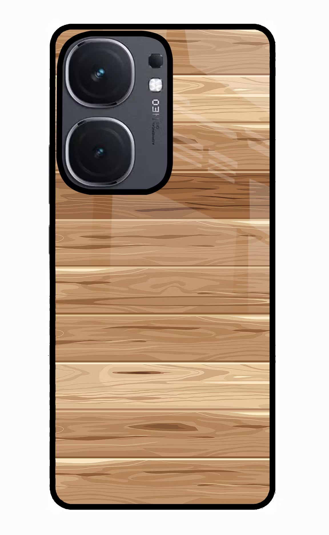 Wooden Vector IQOO Neo9 Pro Glass Case Back Cover by Casekaro